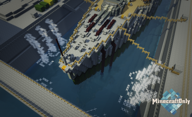 Naval port model in minecraft