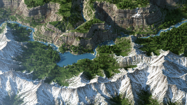 [1.8] Yet Another Custom Map - Реалистичные горы в Minecraft.