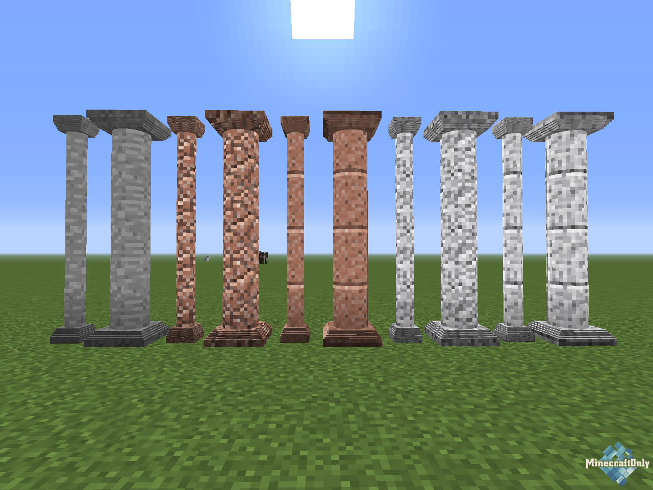 как сделать каменную колонну в майнкрафте #8