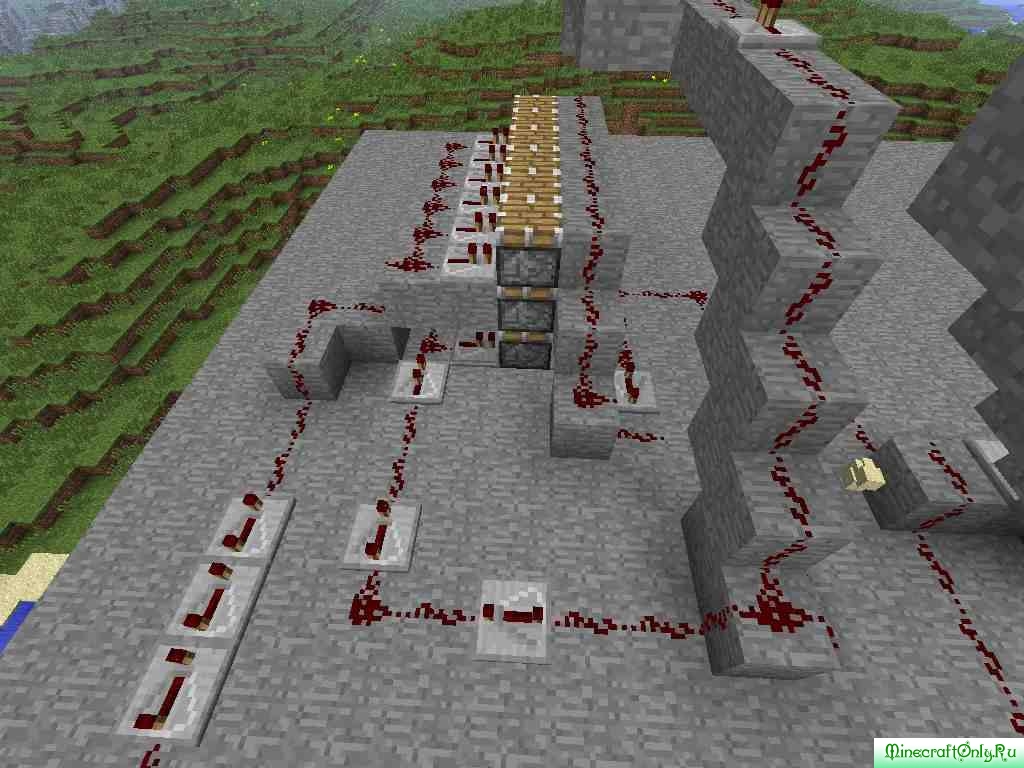Большие открывающиесязакрывающиеся ворота на редстоуне » MinecraftOnly
