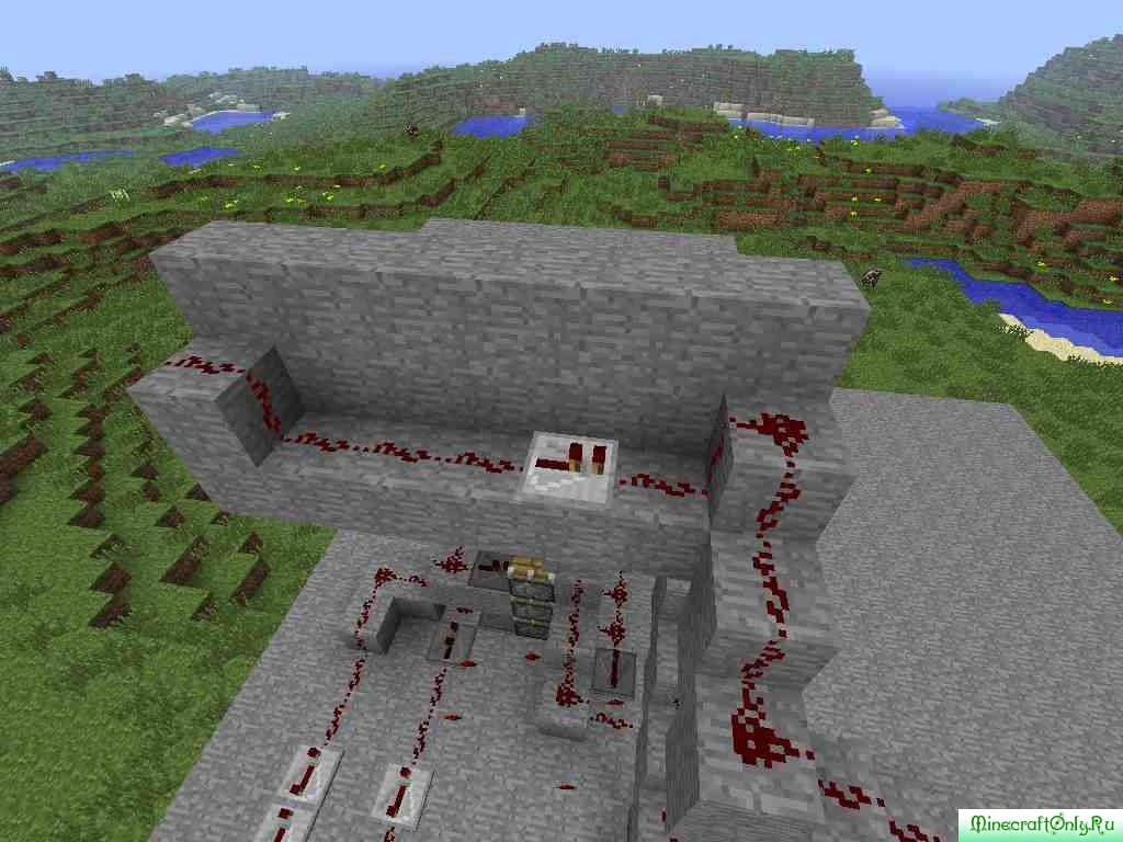 Большие открывающиесязакрывающиеся ворота на редстоуне » MinecraftOnly