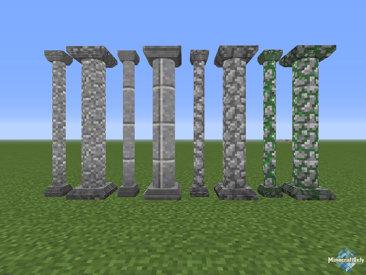как сделать каменную колонну в майнкрафте #10