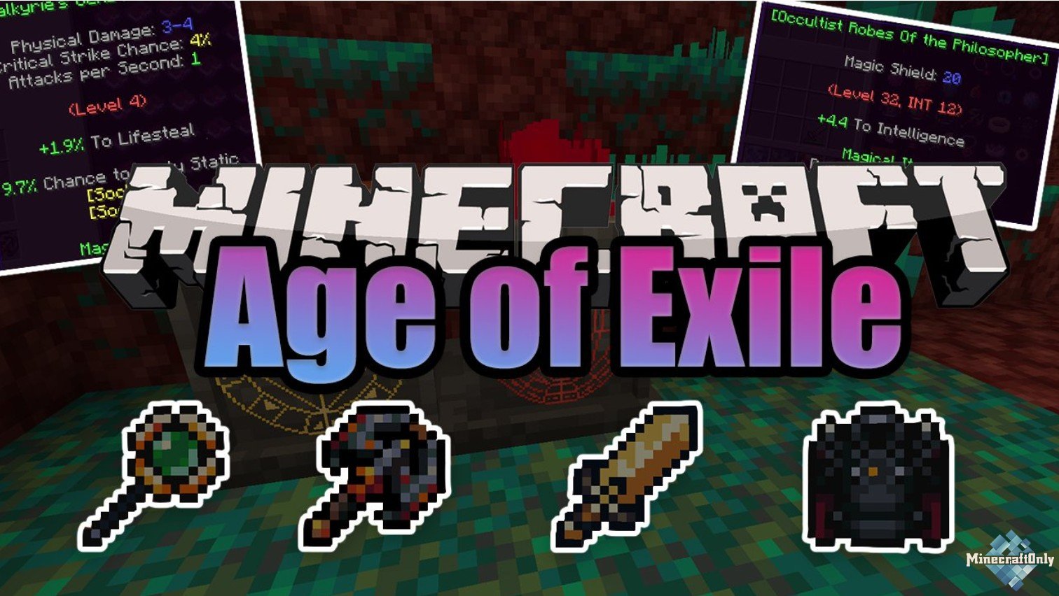 Craft to exile. Age of Exile Minecraft. Моды на RPG систему майнкрафт. Мод на скилы 1.16.5. Мод на магию в майнкрафт 1.16.5.